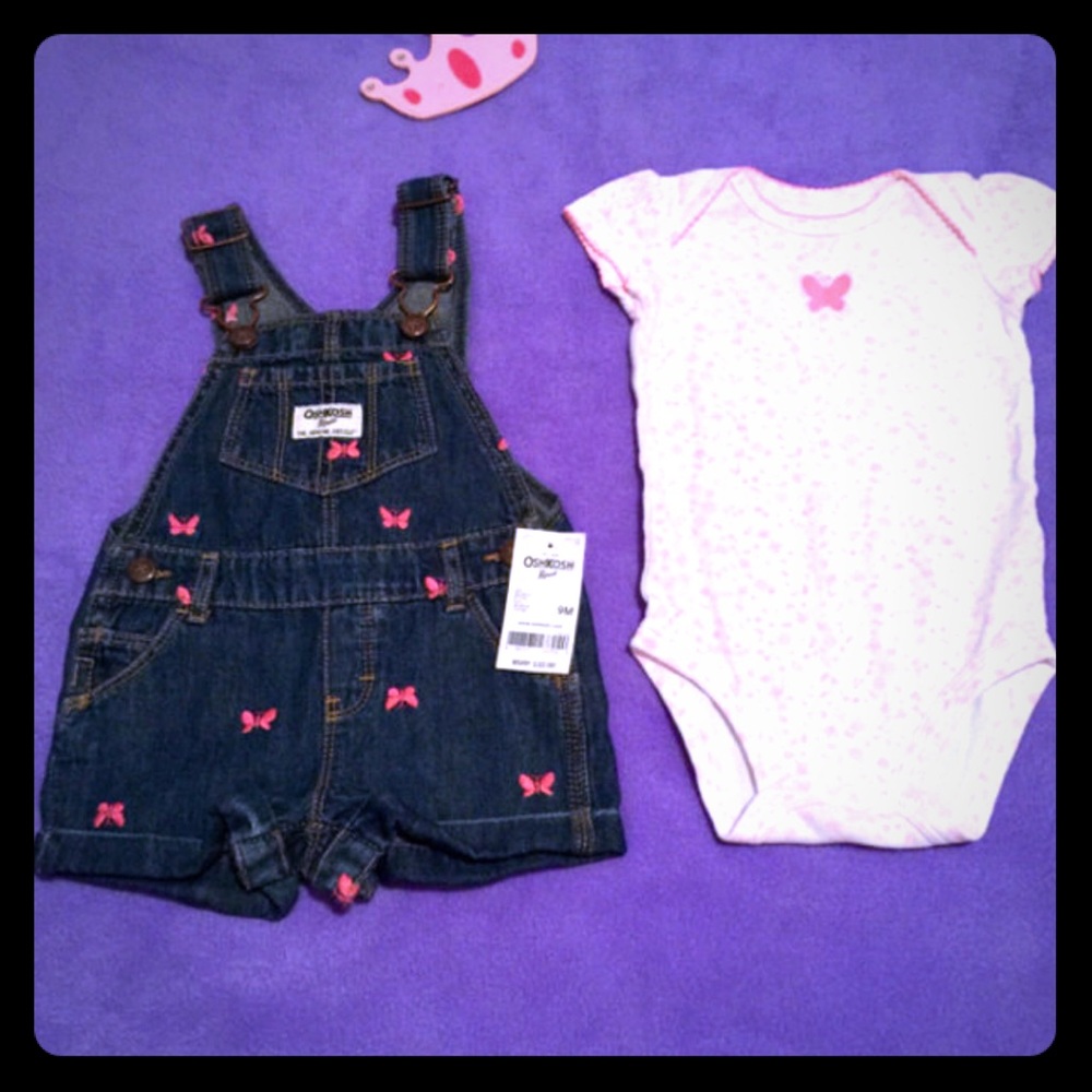 Osh Kosh Denim Overalls w/ Butterflies
