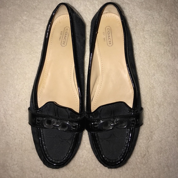 Coach Shoes - Black Signature Coach Dress Shoes! Eloise Style.