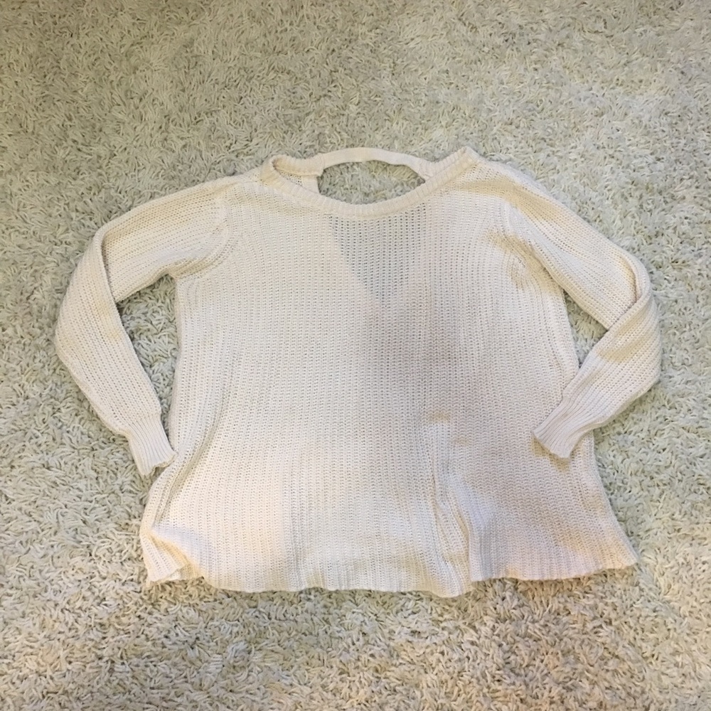 Brandy Melville Cream Open Back Sweater