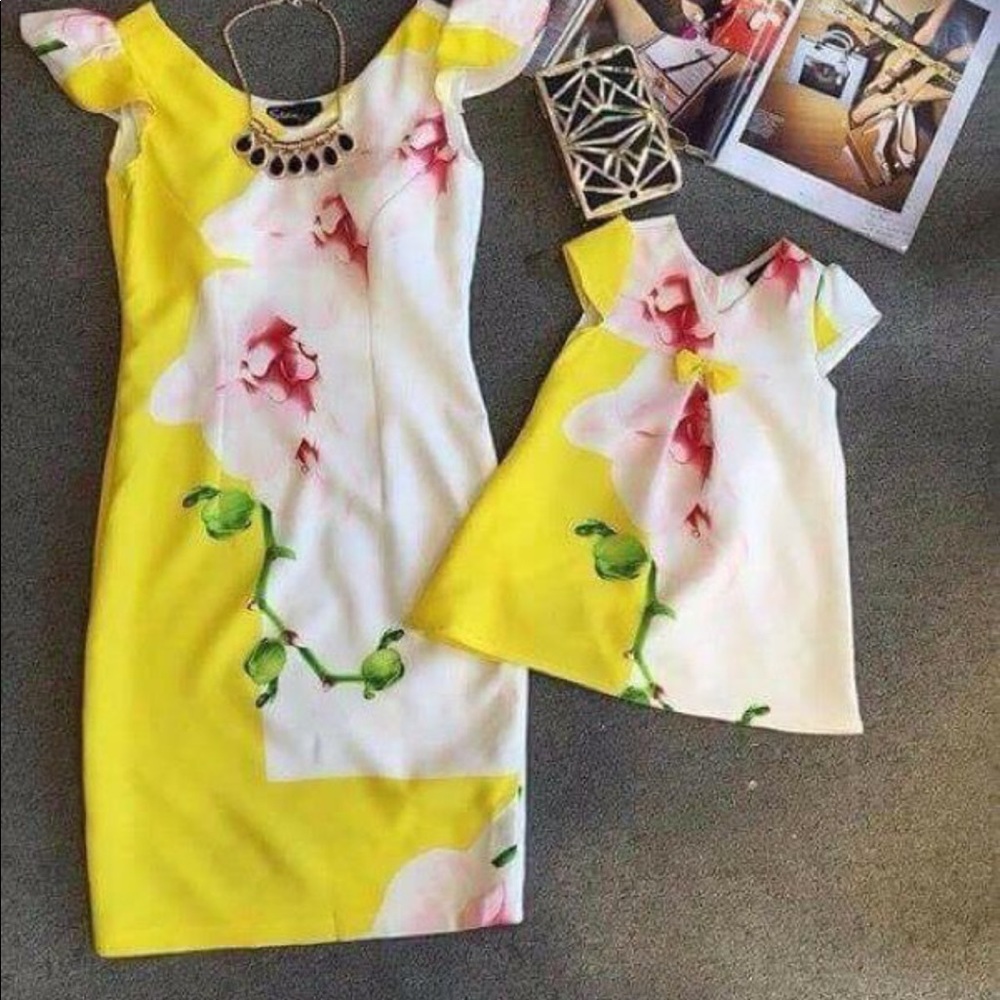 Matching mother and daughter dresses