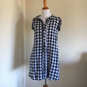 Blue and white dress