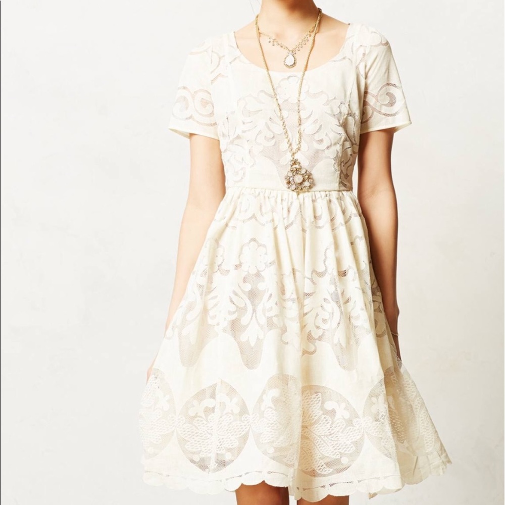 NWT- Tracy Reese white and nude dress! Size 10