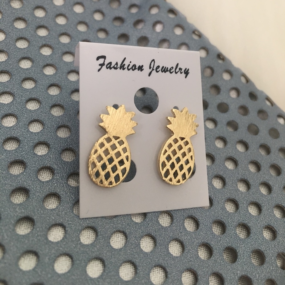 Pineapple Gold Plated Earrings