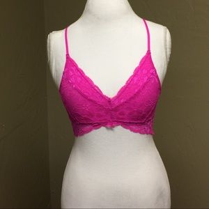 Honeydew pink lace bralette