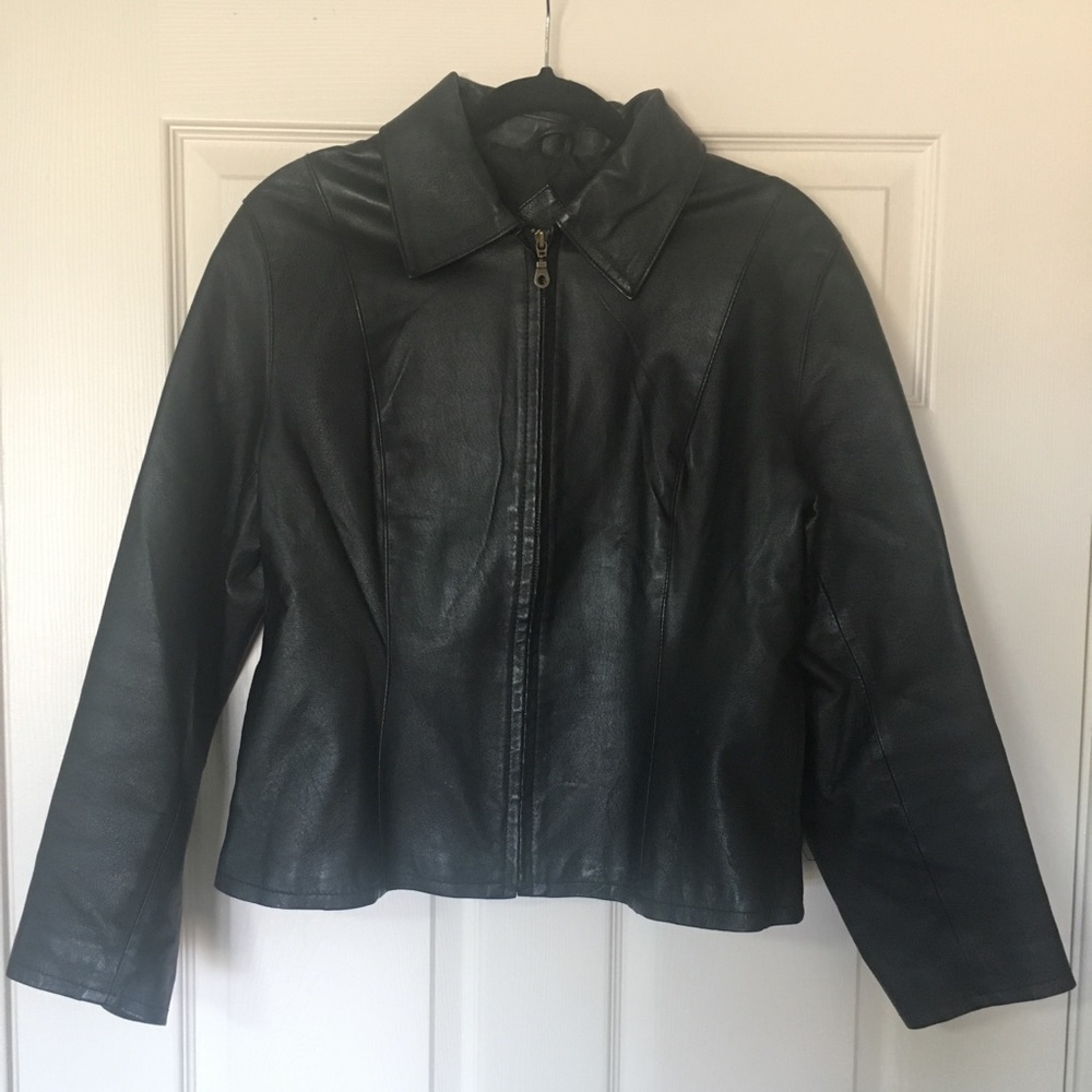 Vintage 100% real leather moto jacket Size M