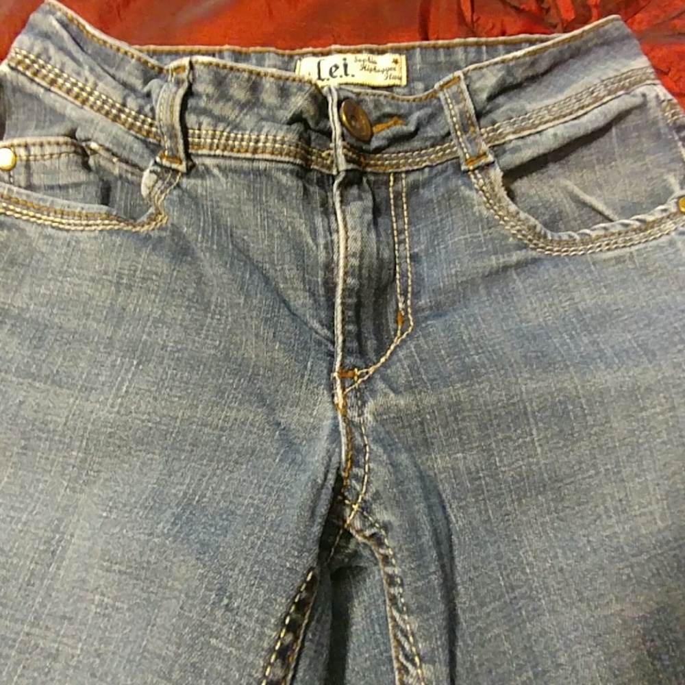 L.E.I. hiphugger flare blue jeans