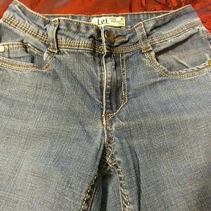 L.E.I. hiphugger flare blue jeans