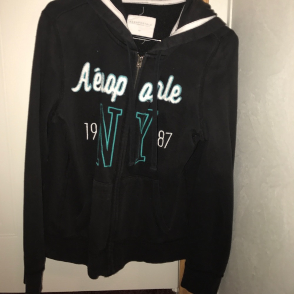 Aeropostale Aero Large Black NY Jacket Coat