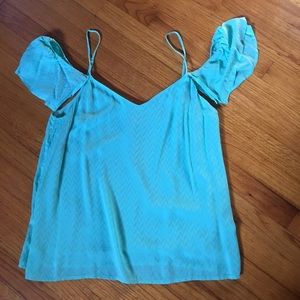 Mint green cold shoulder and spaghetti strap