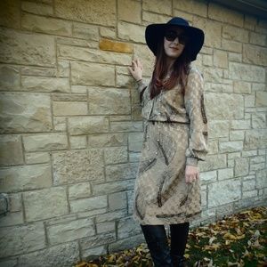 Vintage bronze pine needle dress