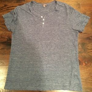 Men's Vince Blue Short Sleeve Henley