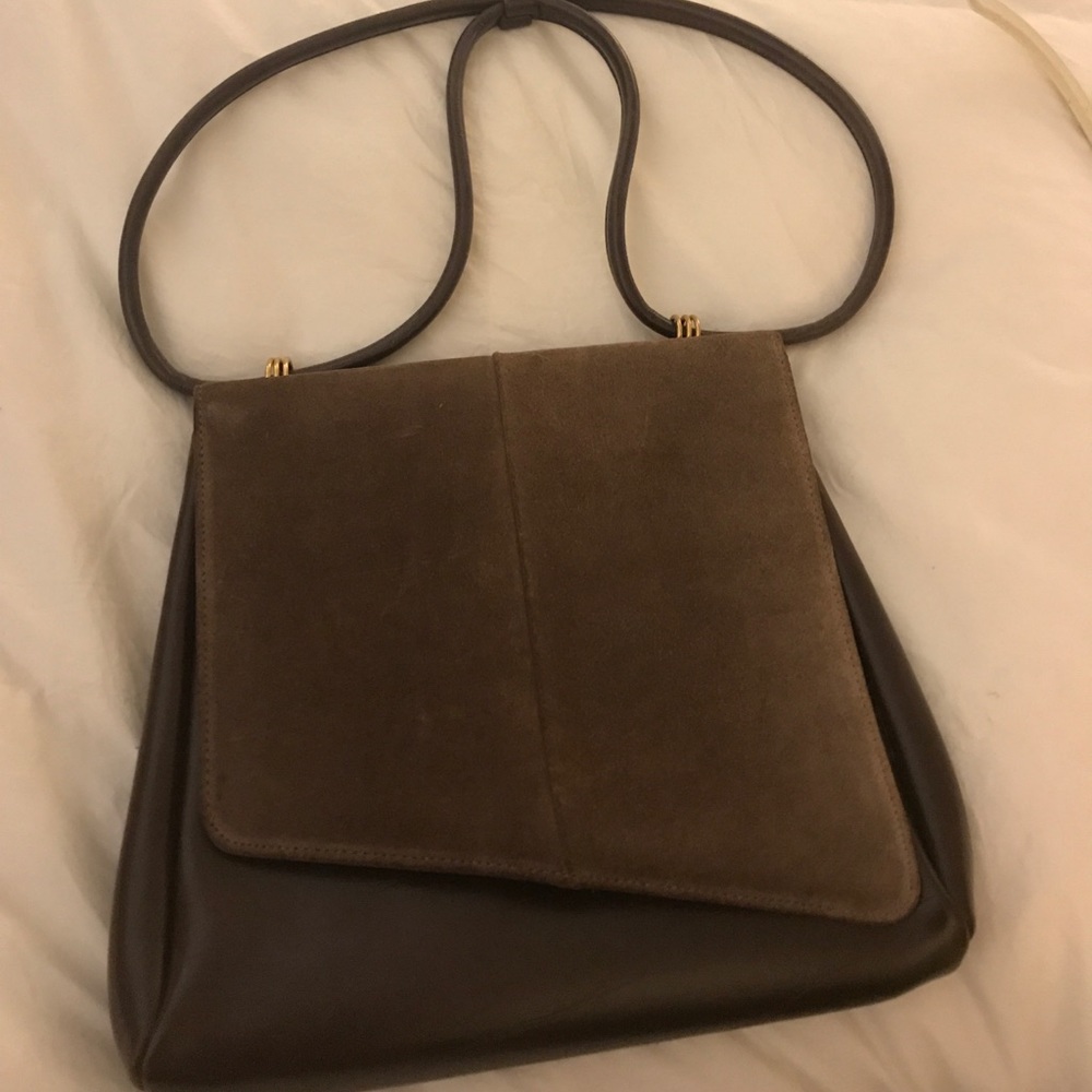 Suede and leather small purse