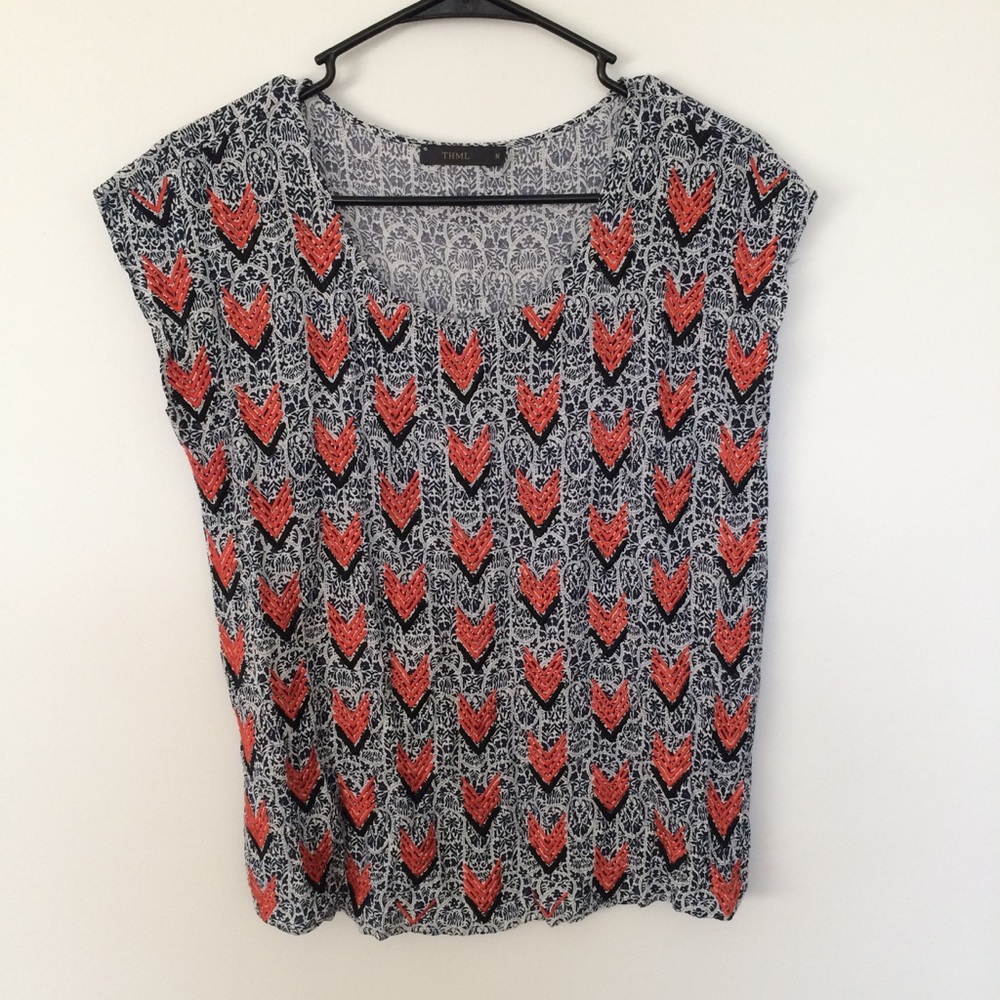 aztec embroidered tee
