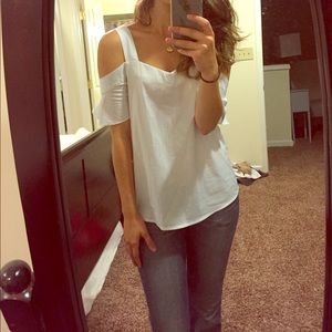 NWOT XS White cold shoulder top Impeccable Pig