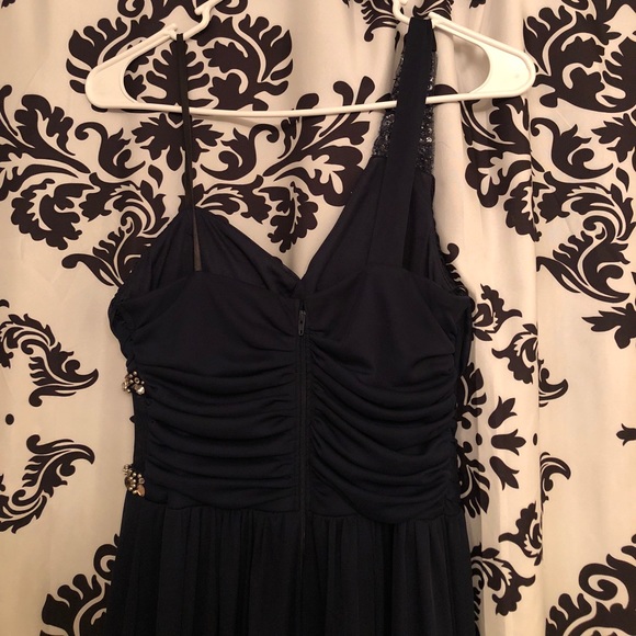 Embellished navy blue floor length dress - Picture 3 of 4