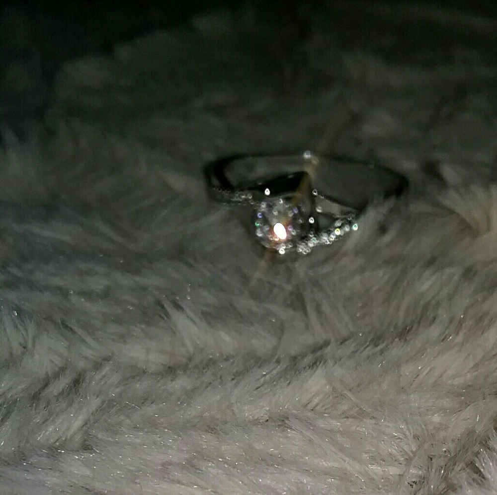 🍯🍑18k gold plated silver engagement ring🍯🍑