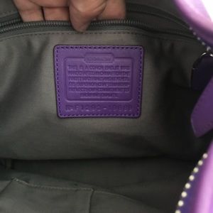 Purple Leather Coach Bag