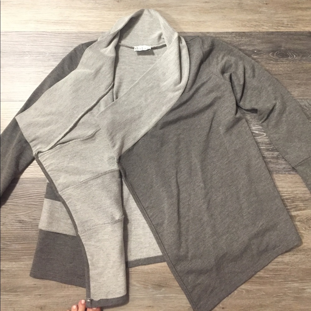 Dolan Gray Open Front Wrap Sweater Size Xs - image 2