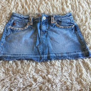 Miss Me jean skirt with lace detail