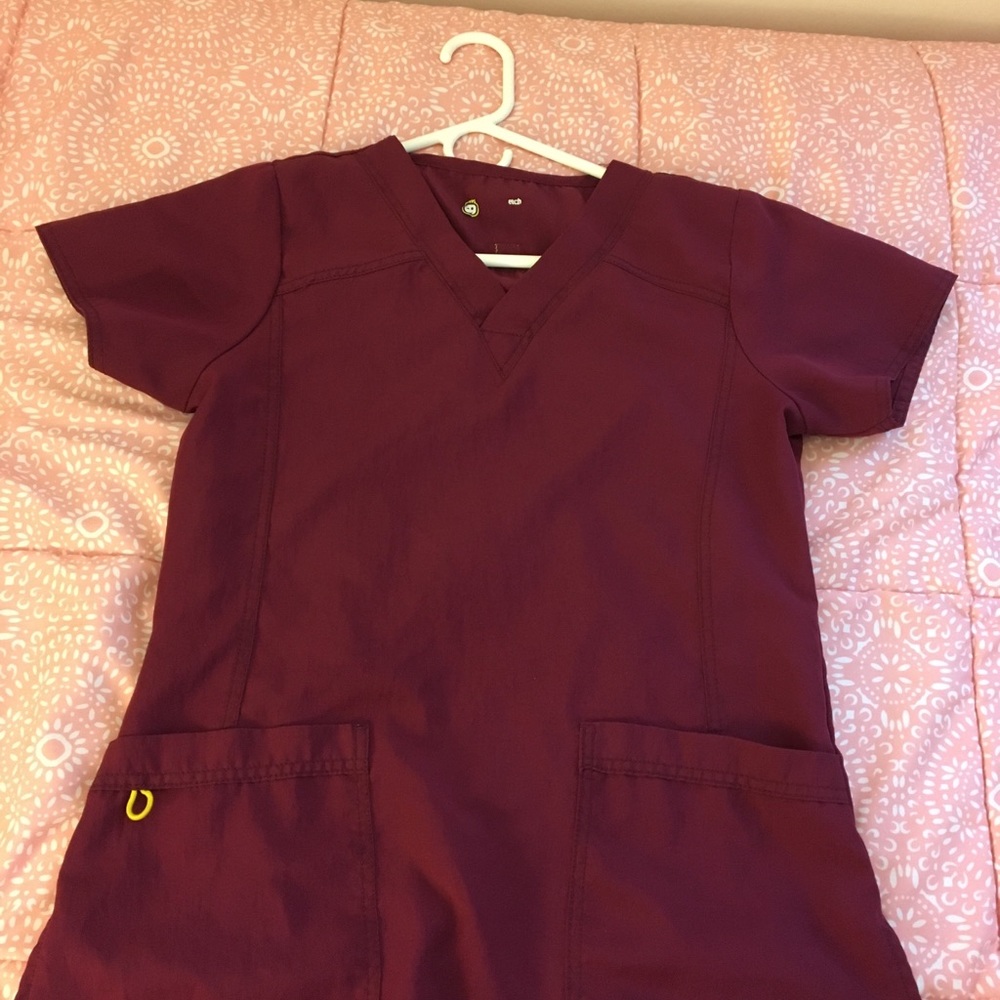 Burgundy scrub top