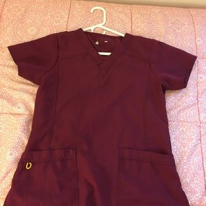 Burgundy scrub top