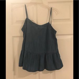 Loft denim peplum tank