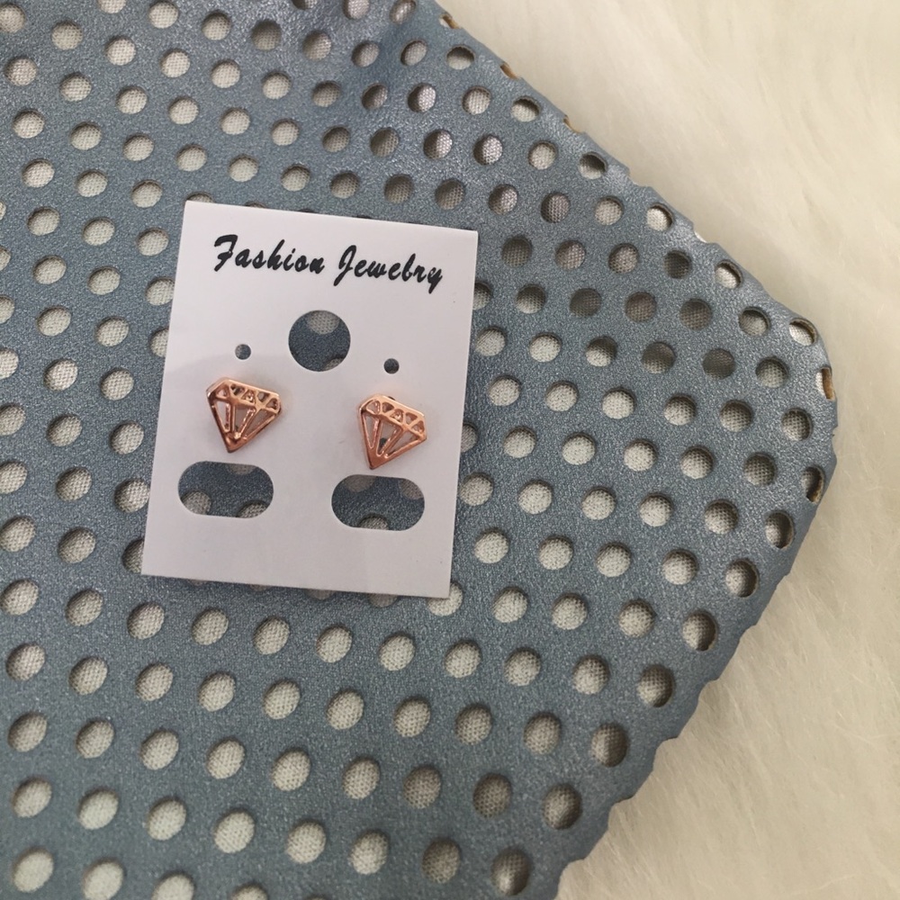 Dainty Diamond Gem shaped Earrings