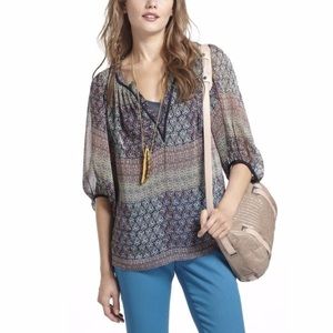 Anthropologie Maeve Sheer 3/4 length top