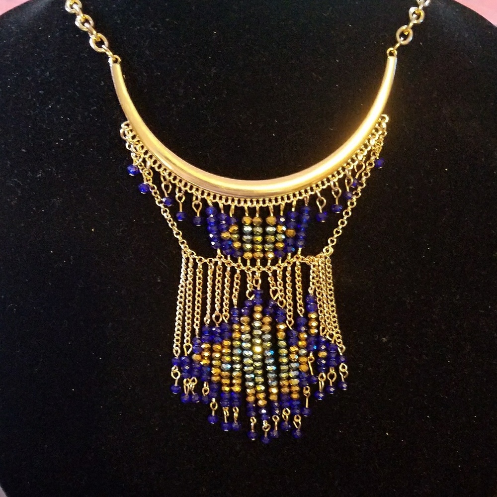 Vintage Lady in Blue Necklace