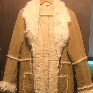 Wilson full length suede leather fur coat.Stunning
