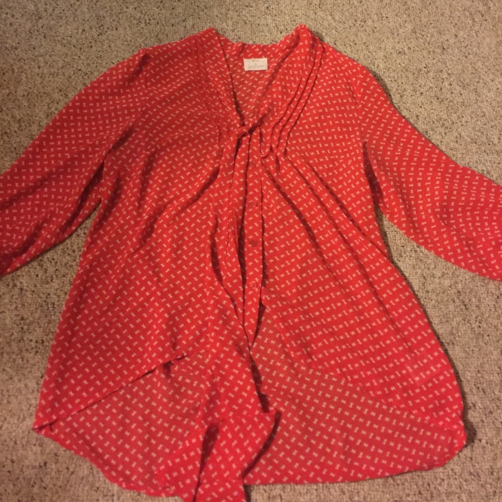Sheer red shirt
