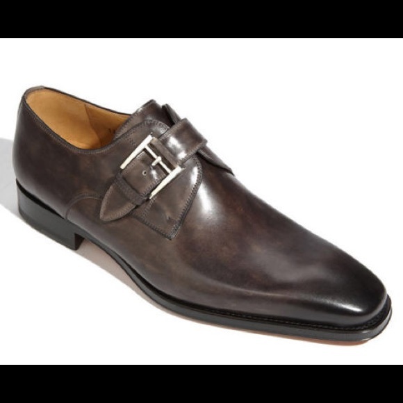 Magnanni Marco Grey Leather Monk Strap