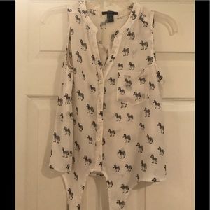 Forever 21 zebra blouse