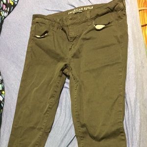 American Eagle Jeggings, Military Green, Size 14