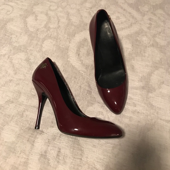 Gucci Shoes - Gucci Wine Patent Heel. Almond Toe. Gorgeous