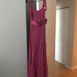 A hot pink dress