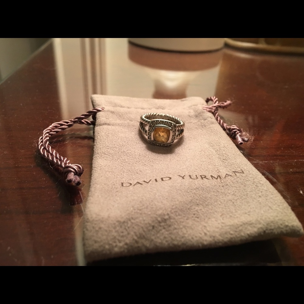 David Yurman Petite Albion Citrine Ring Size 5.5