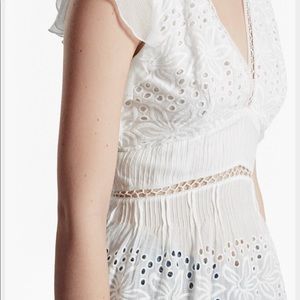 French Connection Hesse embroidered V neck top