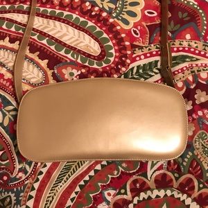 Salvatore Ferragamo gold metallic shoulder bag