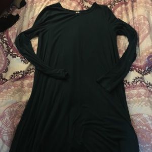 Forest Green Long Sleeve Flowy Dress