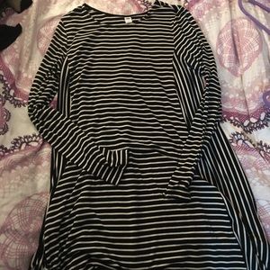 Striped Long Sleeve Flowy Dress