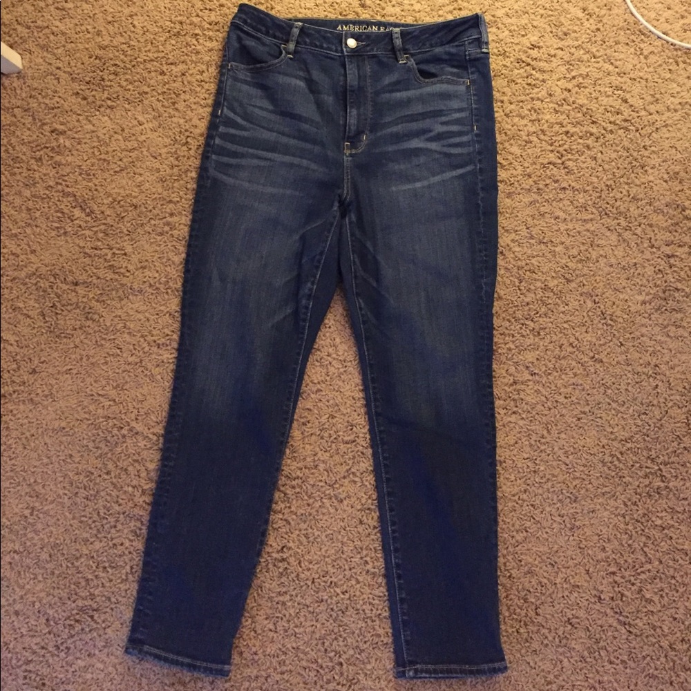 Dark Wash AEO Jeggings (Hi-Rise Super Stretch)