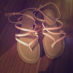 **SOLD**Strappy peach/pink sandals size 8