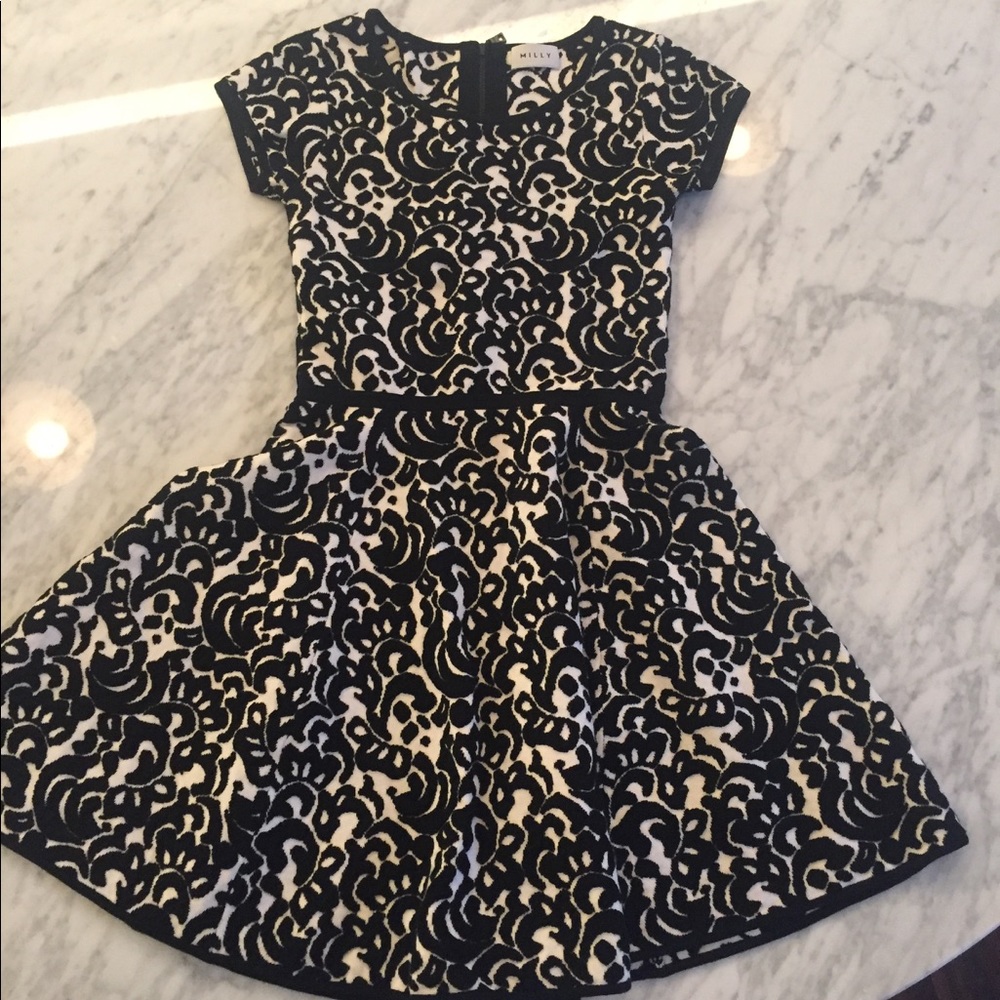 Milly black and white knit dress