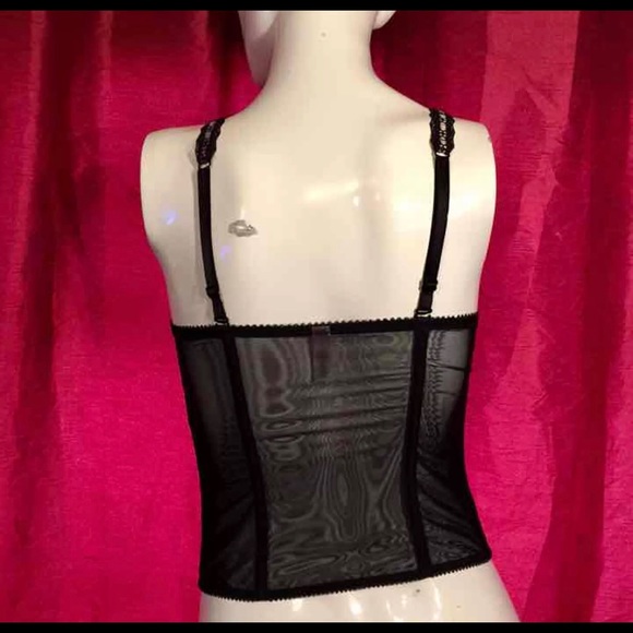 PINK AND BLACK LACE BUSTIER - Picture 3 of 4