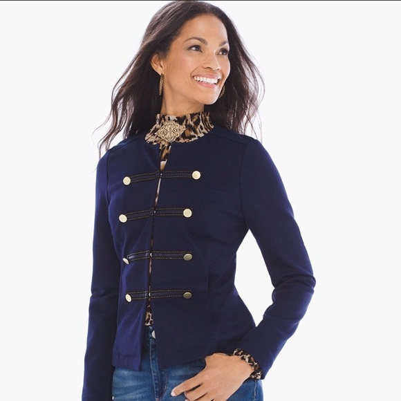 Chico's Jackets & Blazers - Chico’s Navy Military Style Jacket