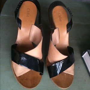 Chloé Slingback Mixed Leather Heels