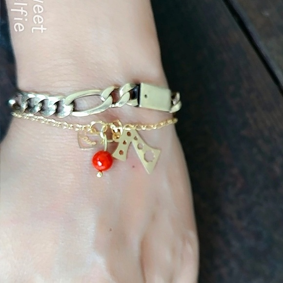 18k gold plated charm bracelet dainty - Picture 2 of 4