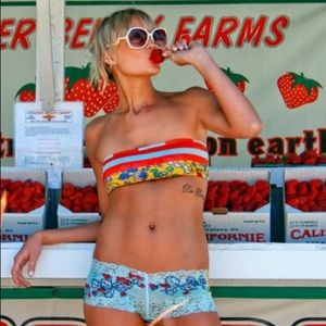 Printed lace bandeau