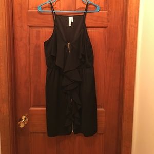 Black zip front dress